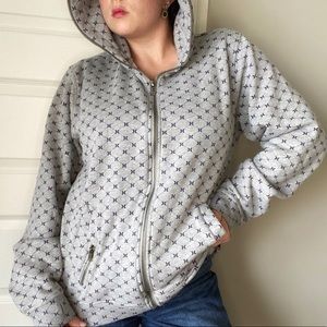 Hurley grey & purple zip up hoodie